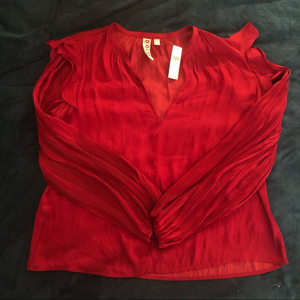 Dark Red Dolan Blouse